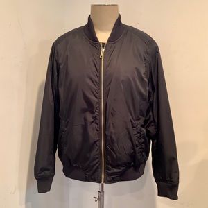Black Satin Bomber Jacket